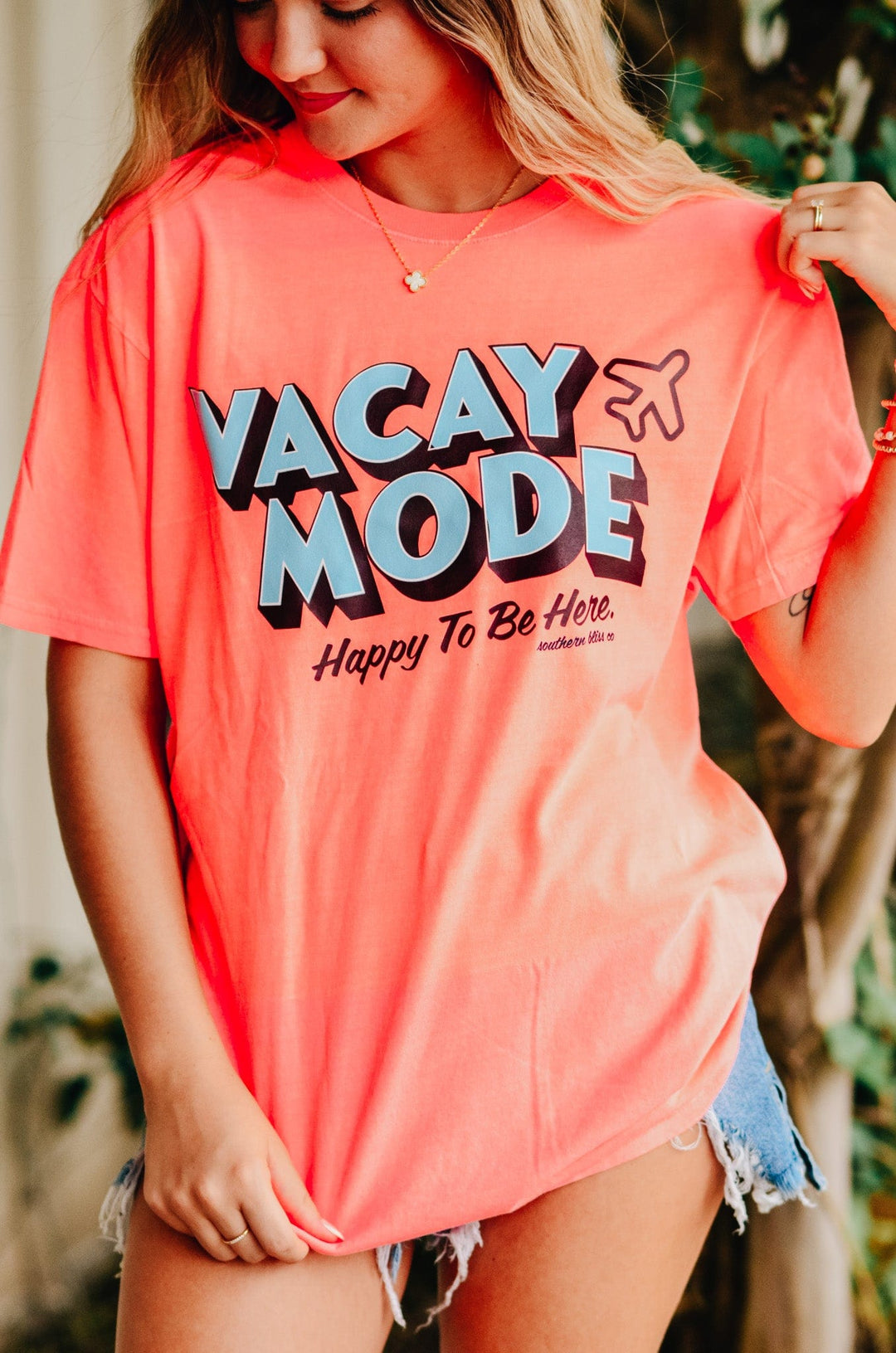 Vacay Mode Neon Orange Tee