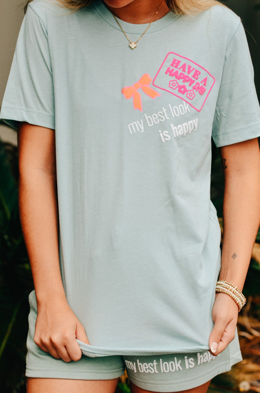 Happy Day Sage Patch Tee