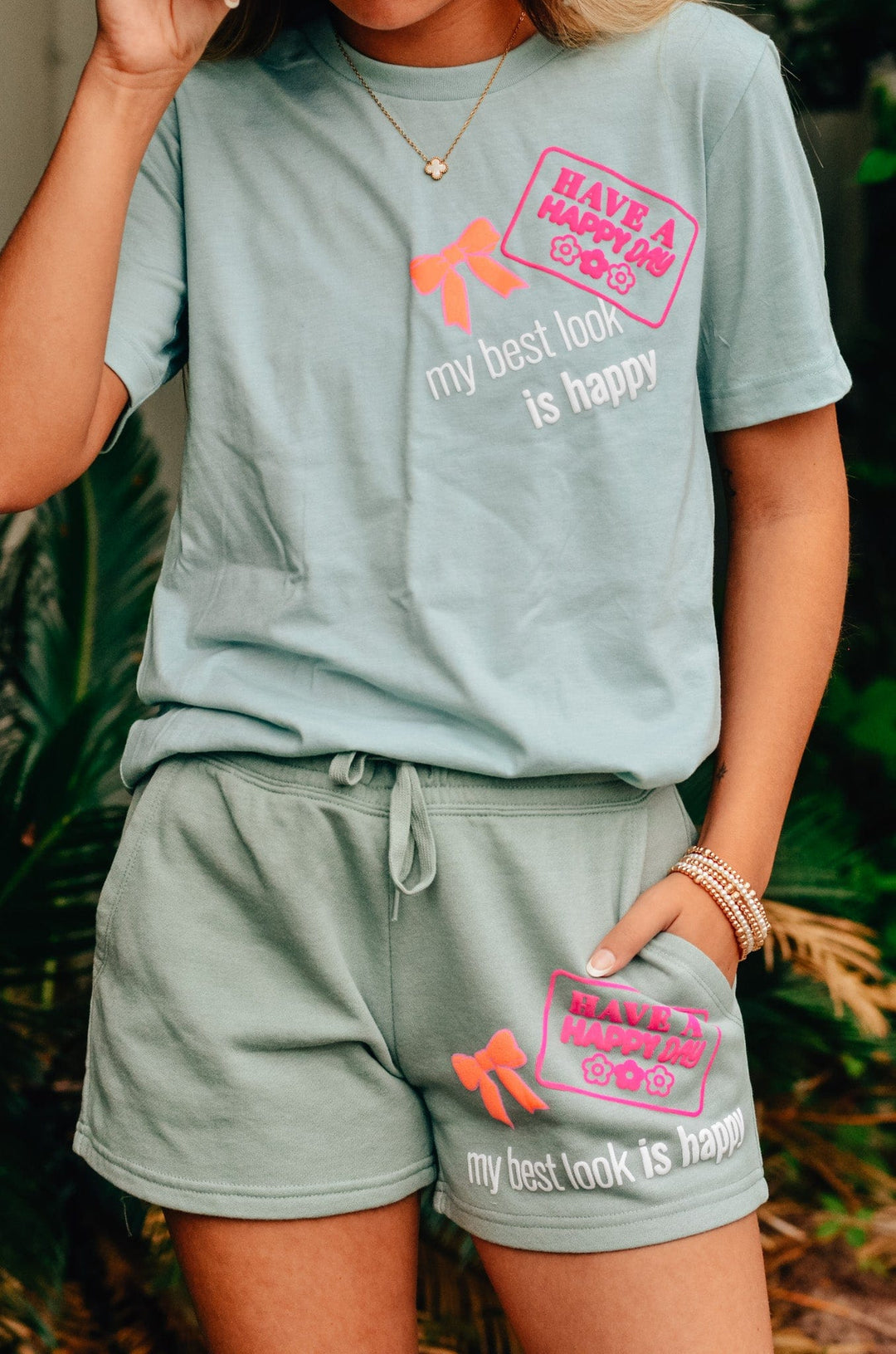 Happy Day Sage Patch Tee
