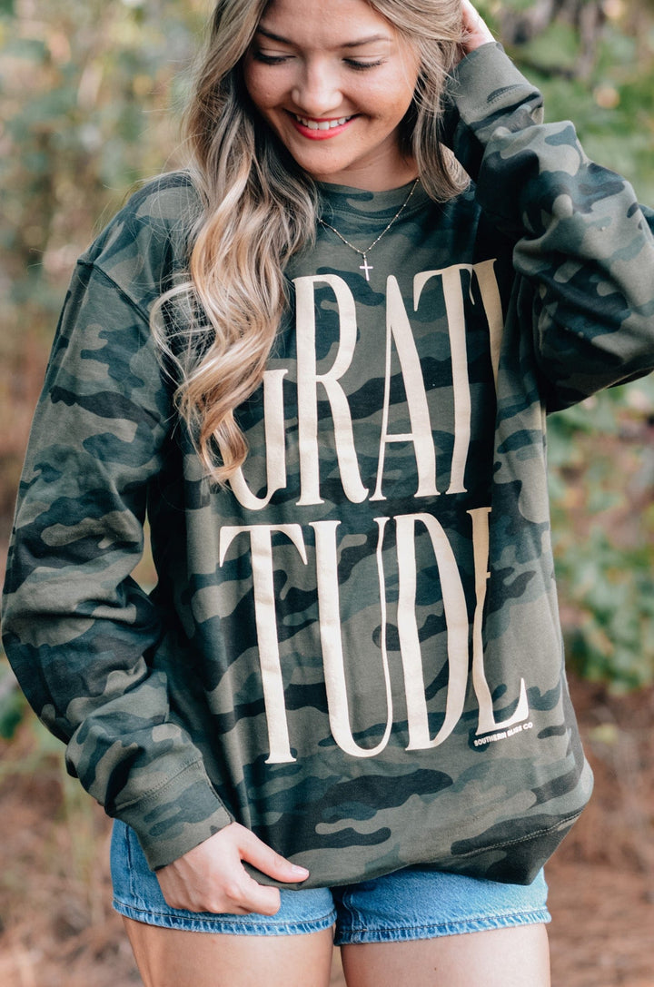 Gratitude Camo Sweatshirt