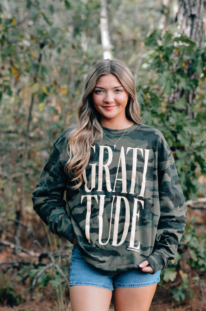 Gratitude Camo Sweatshirt