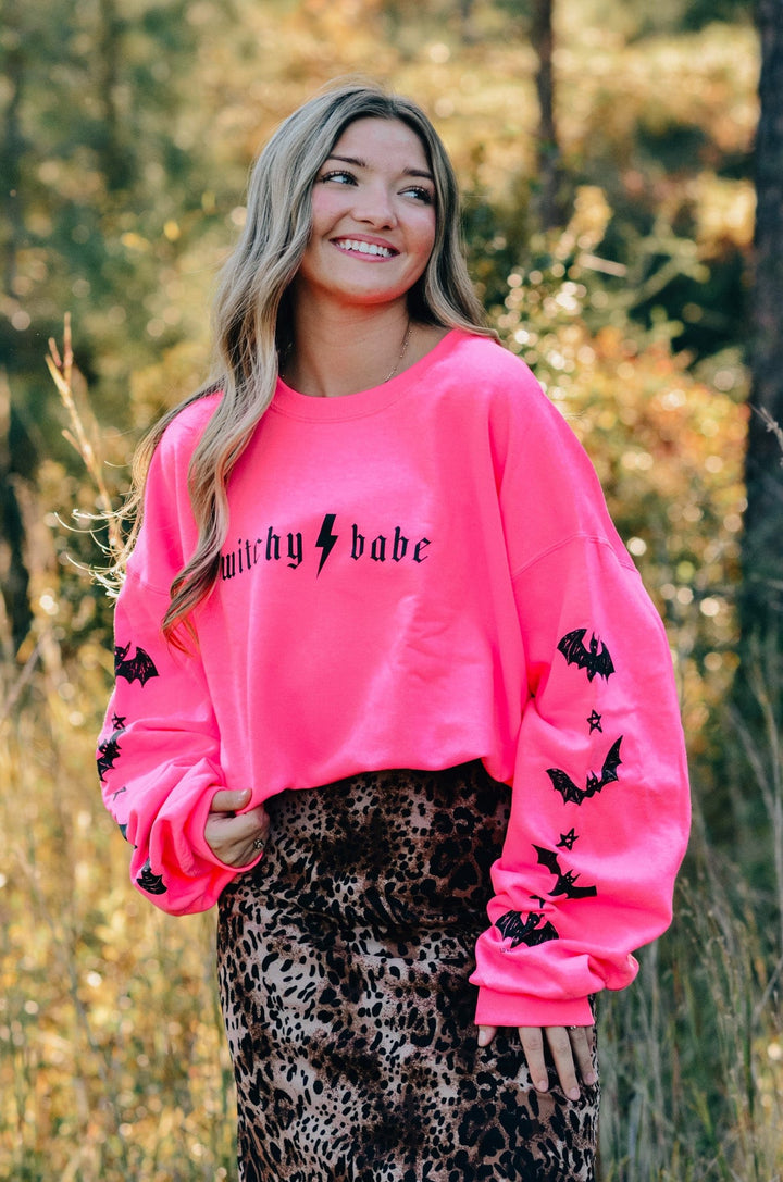 Witchy Babe Hot Pink Sweatshirt