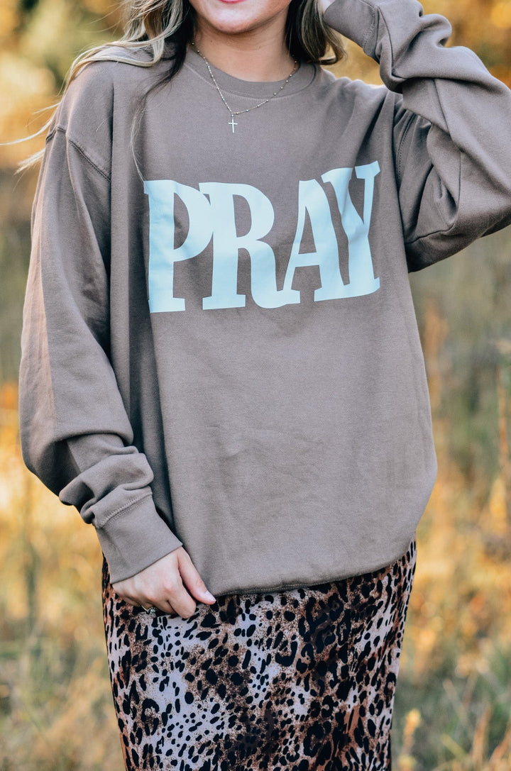 PRAY Mocha Sweatshirt