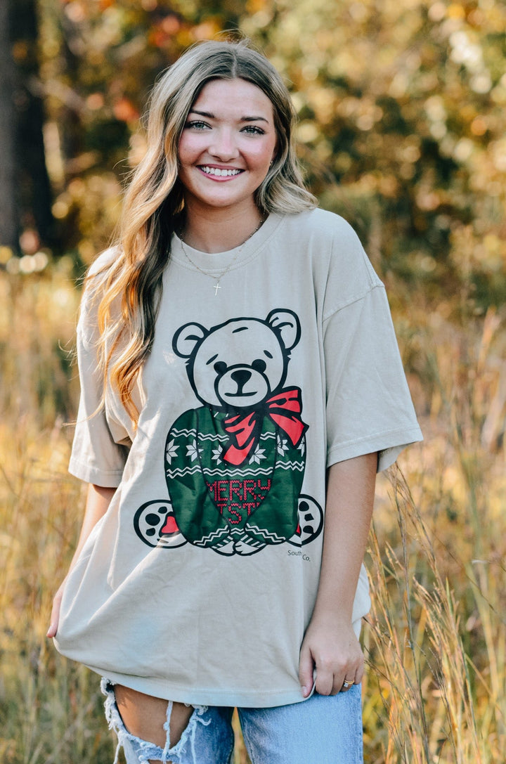 Teddy Bear Christmas Mock Tee