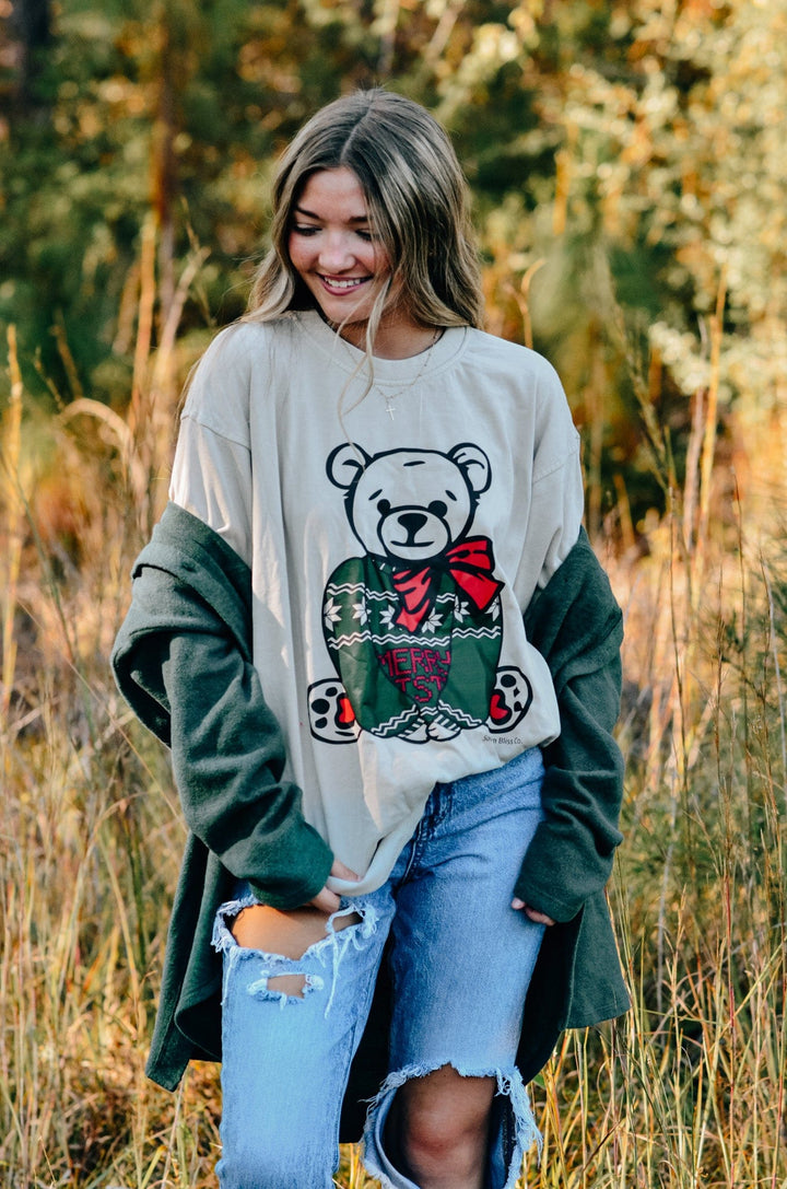 Teddy Bear Christmas Mock Tee