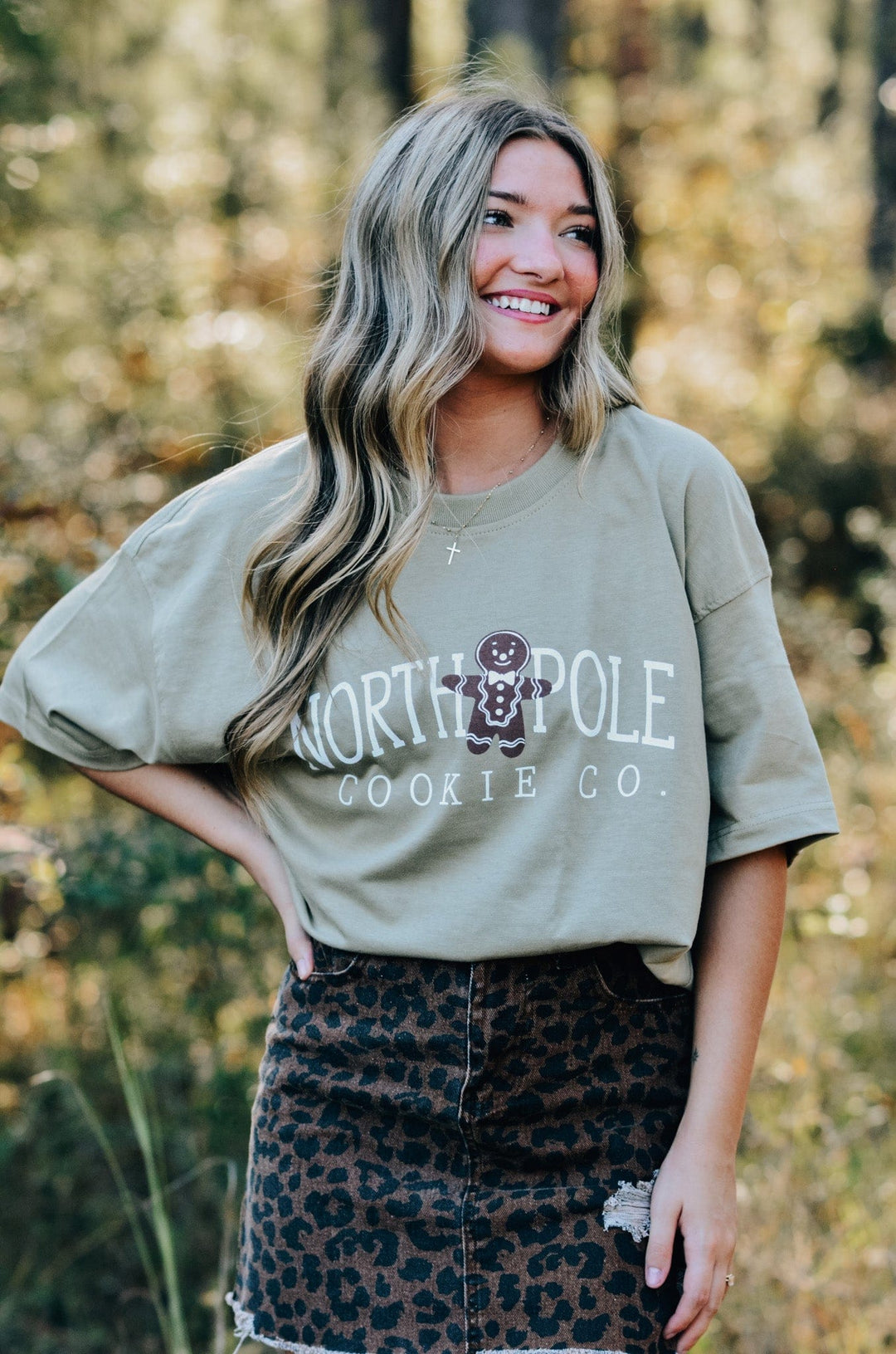 North Pole Cookie Co Mock Neck Tee