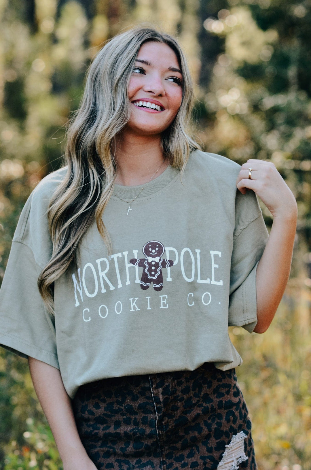 North Pole Cookie Co Mock Neck Tee