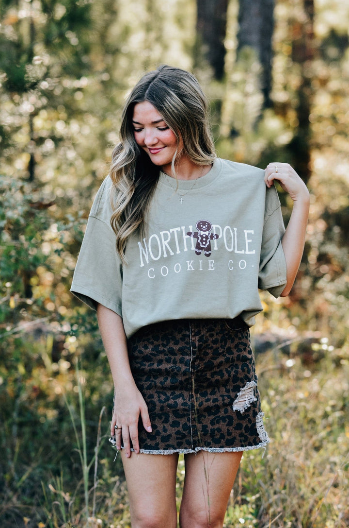 North Pole Cookie Co Mock Neck Tee