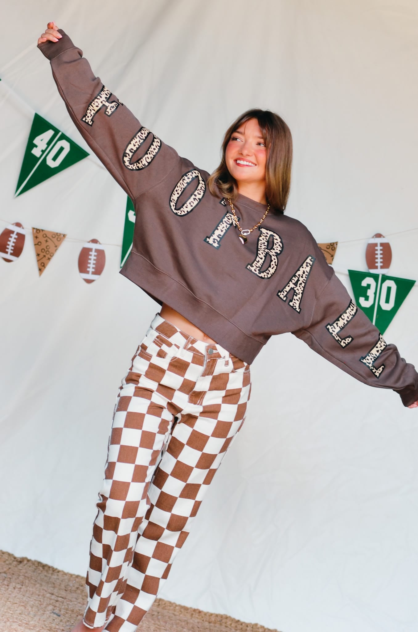 Football Leopard Mocha Crop Sweatshirt – Southern Bliss Company