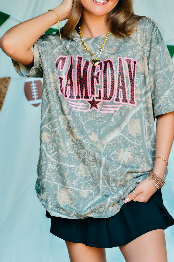 Gameday Leopard Star Camo Shortsleeve