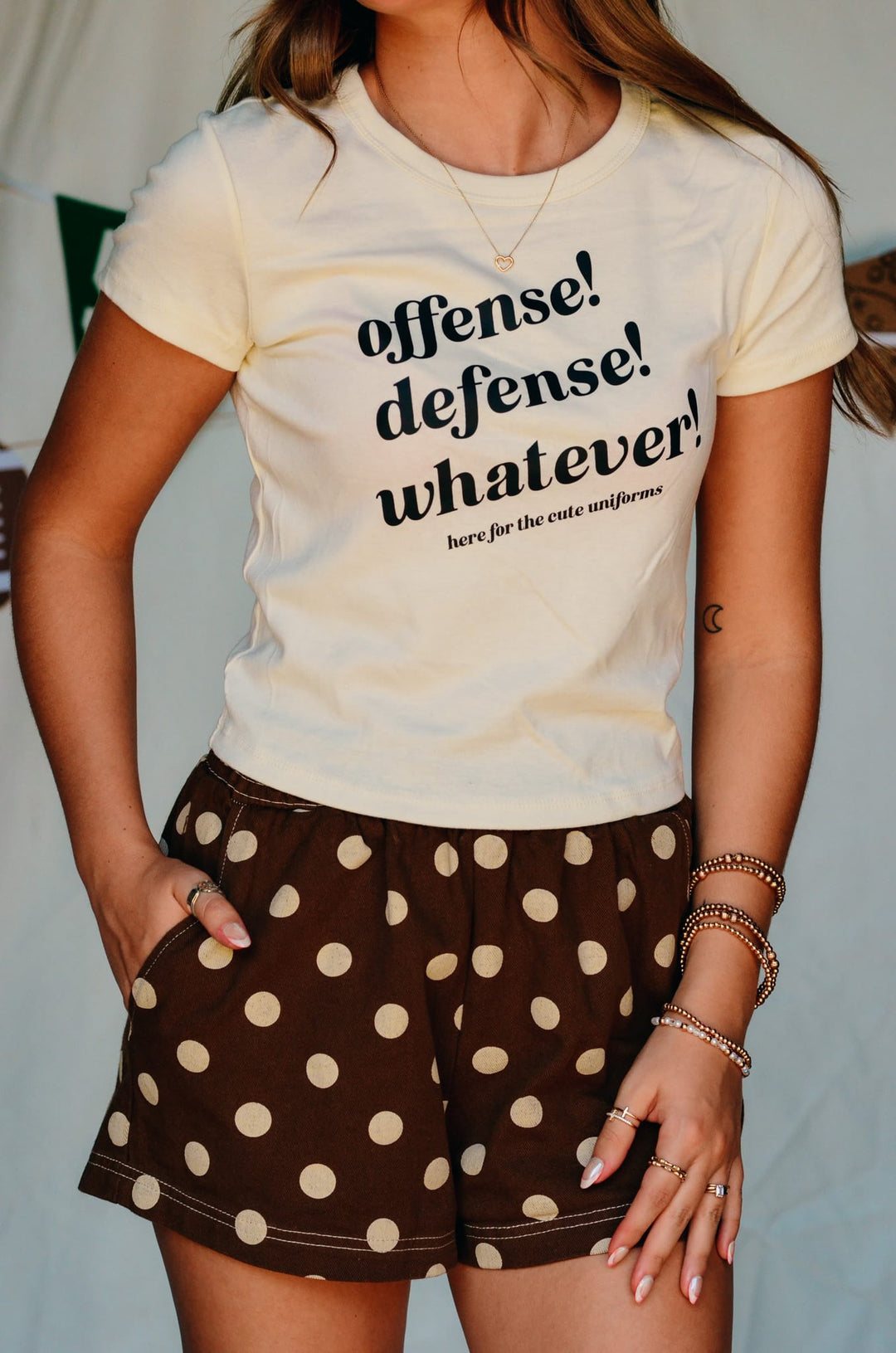 Offense Defense Whatever Ribbed Baby Crop