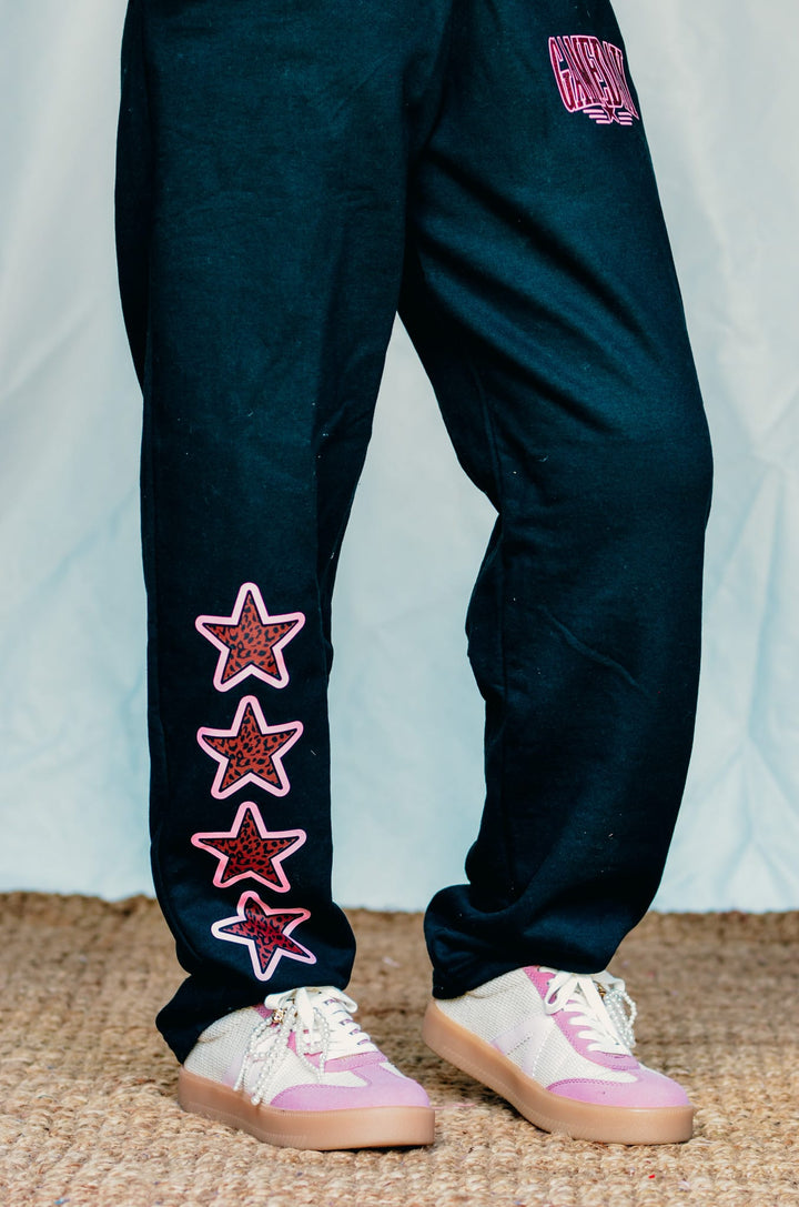 Gameday Leopard Stars Black Joggers