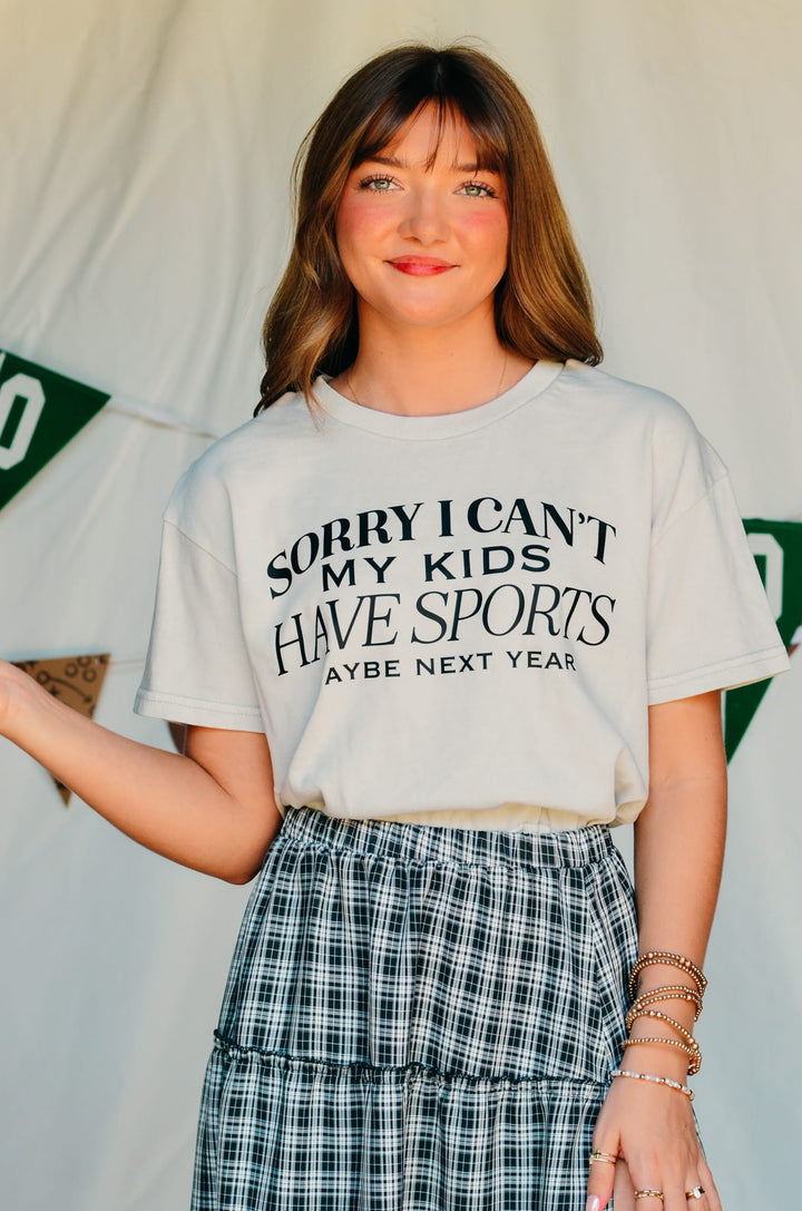Sorry Kids Have Sports Silver Crop Tee