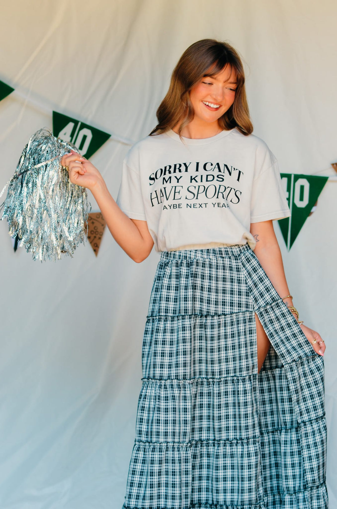 Sorry Kids Have Sports Silver Crop Tee