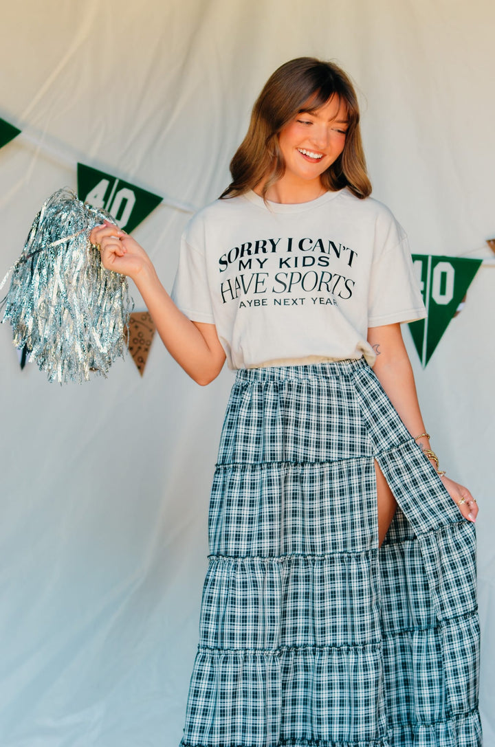 Sorry Kids Have Sports Silver Crop Tee