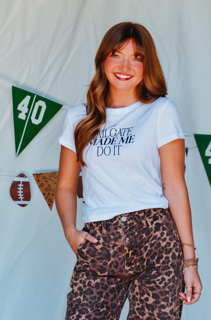 Tailgate Made Me Do It Ribbed Baby Crop