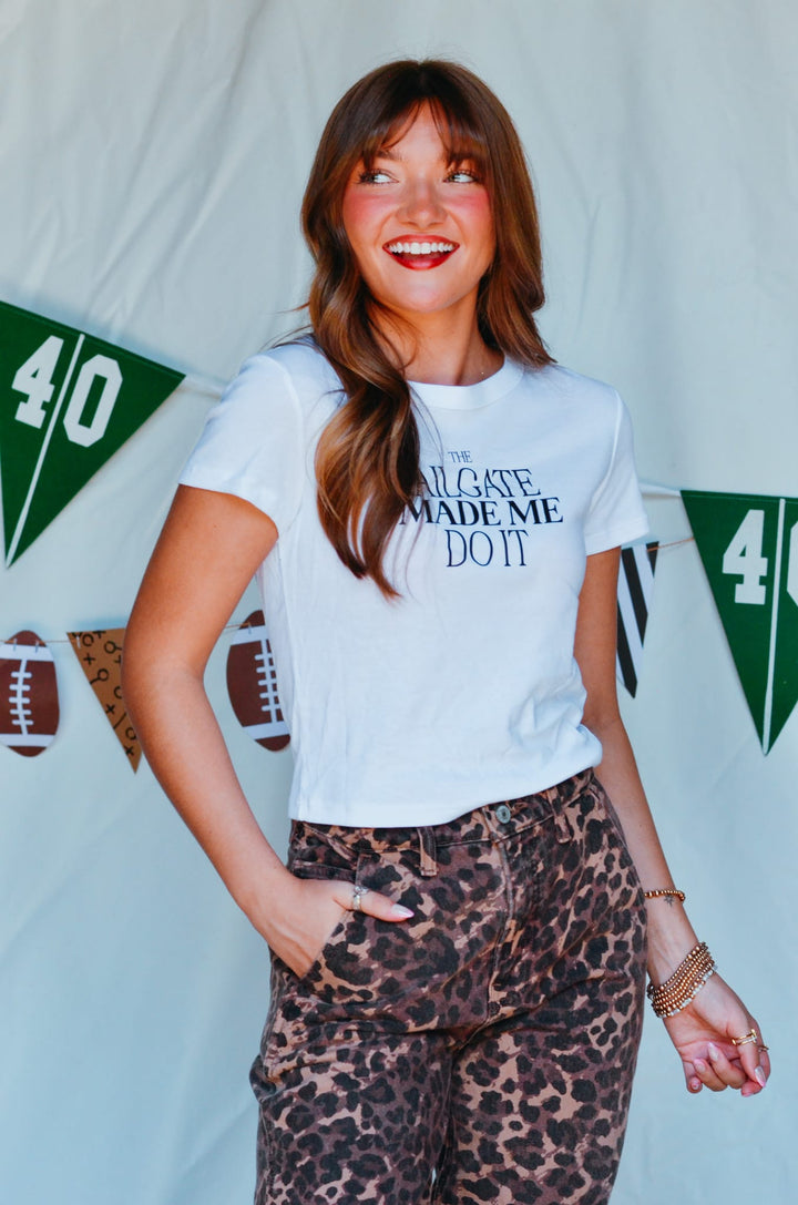 Tailgate Made Me Do It Ribbed Baby Crop