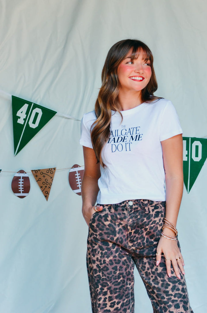 Tailgate Made Me Do It Ribbed Baby Crop