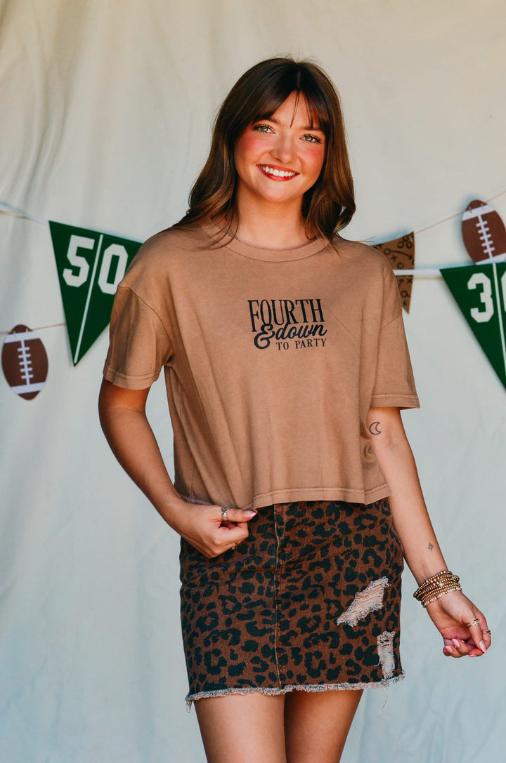 Fourth and Down to Party Camel Crop Tee