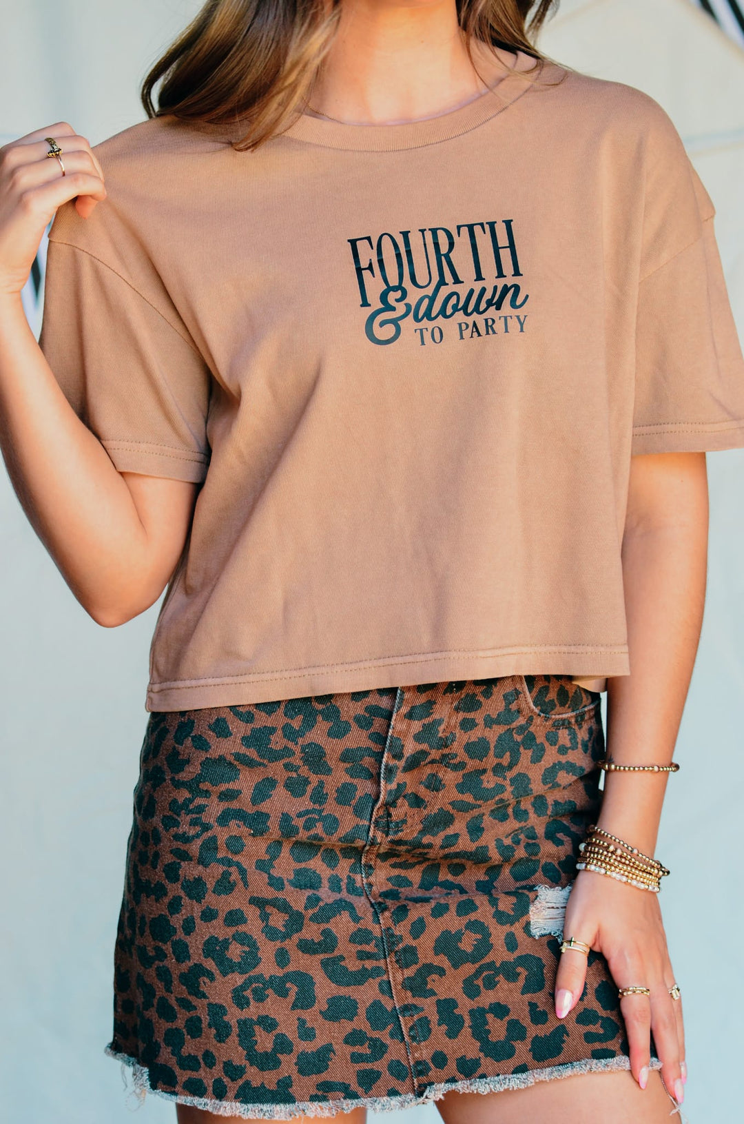 Fourth and Down to Party Camel Crop Tee