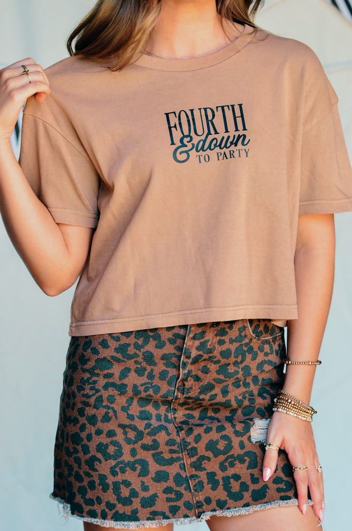 Fourth and Down to Party Camel Crop Tee