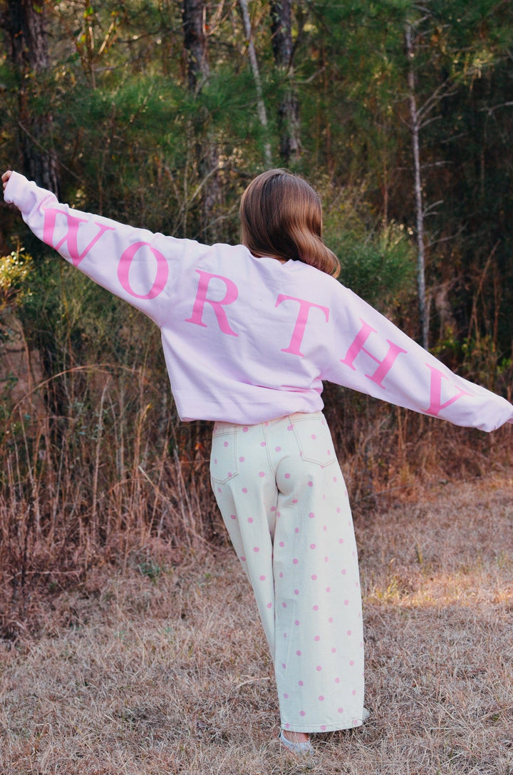Worthy Light Pink Sweatshirt