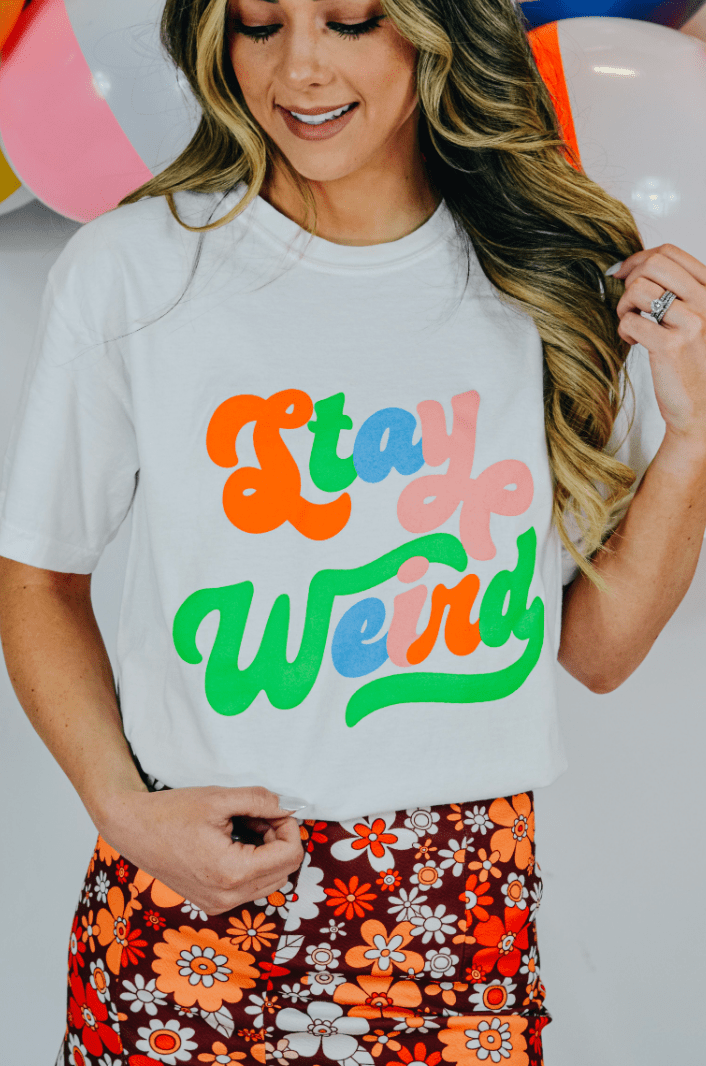 Stay Weird White CC Tee