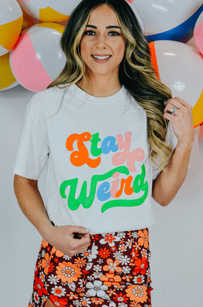 Stay Weird White CC Tee