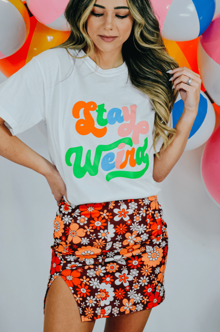 Stay Weird White CC Tee