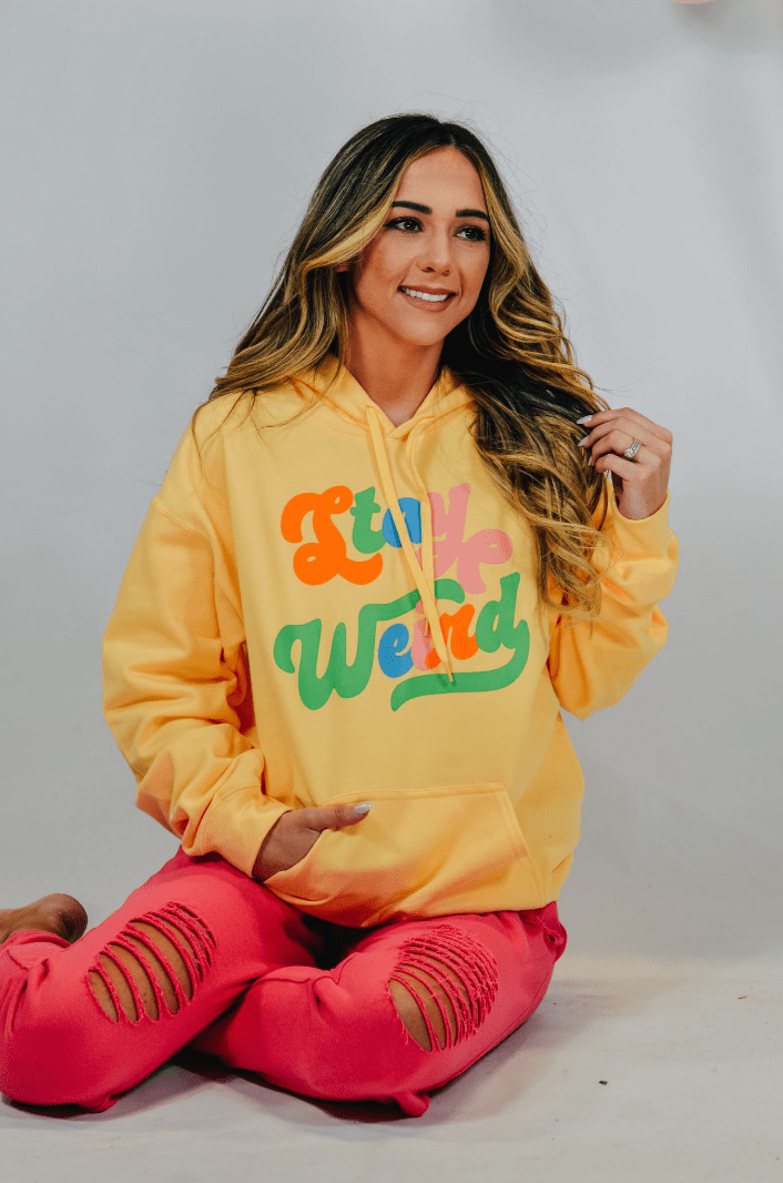 Stay Weird Yellow Hoodie