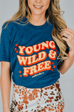 Young Wild and Free Solid Navy Tee