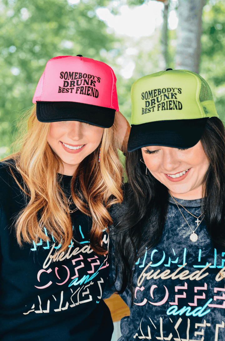 Drunk Best Friend Trucker Pink/Black