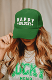 Happy Go Lucky Green Trucker Hat
