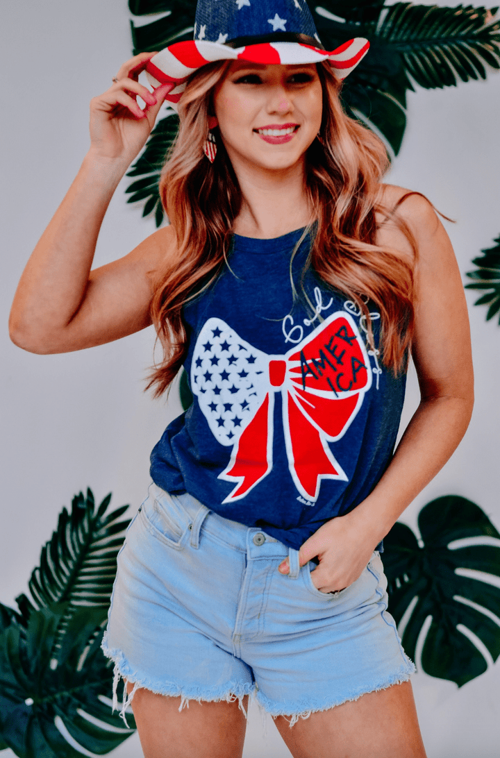 God Bless America Bow Tank