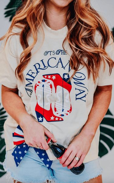 It's The American Way Ivory High-Low Tee