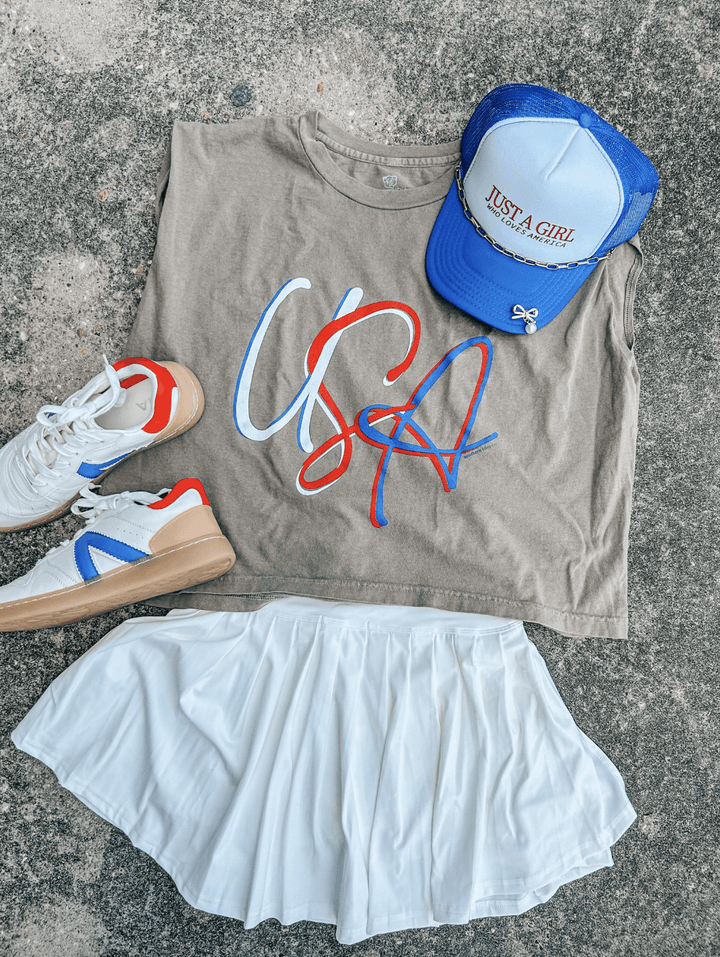 USA Mocha Muscle Tee