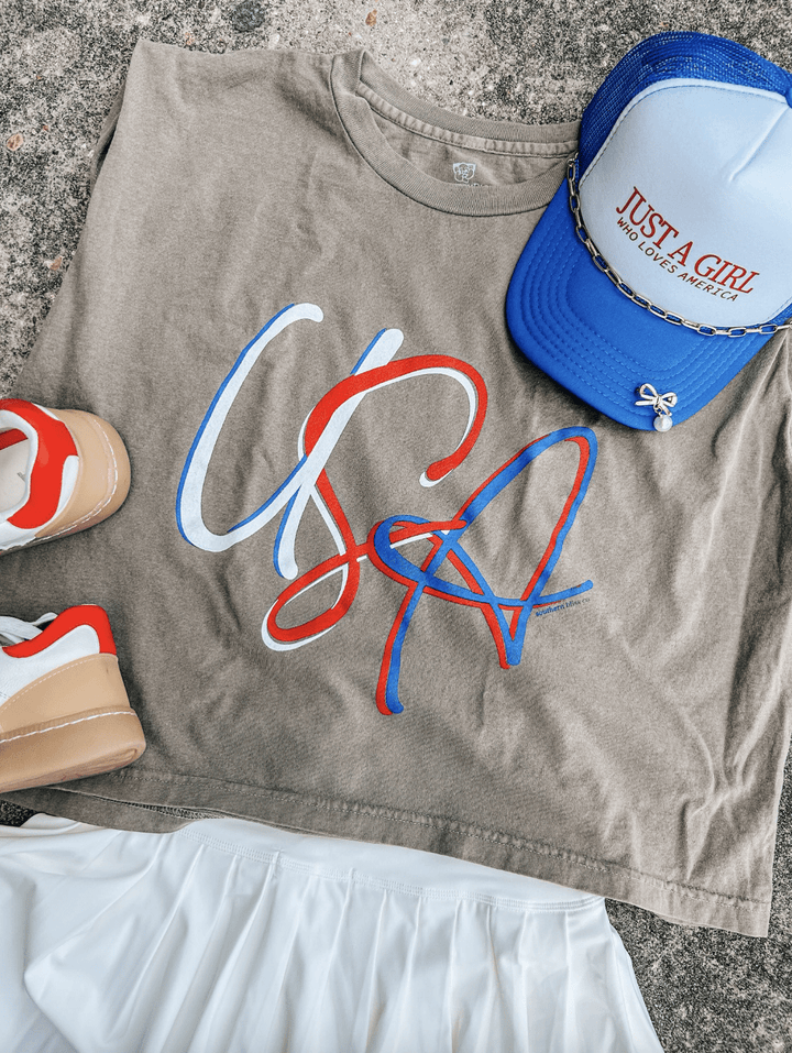 USA Mocha Muscle Tee