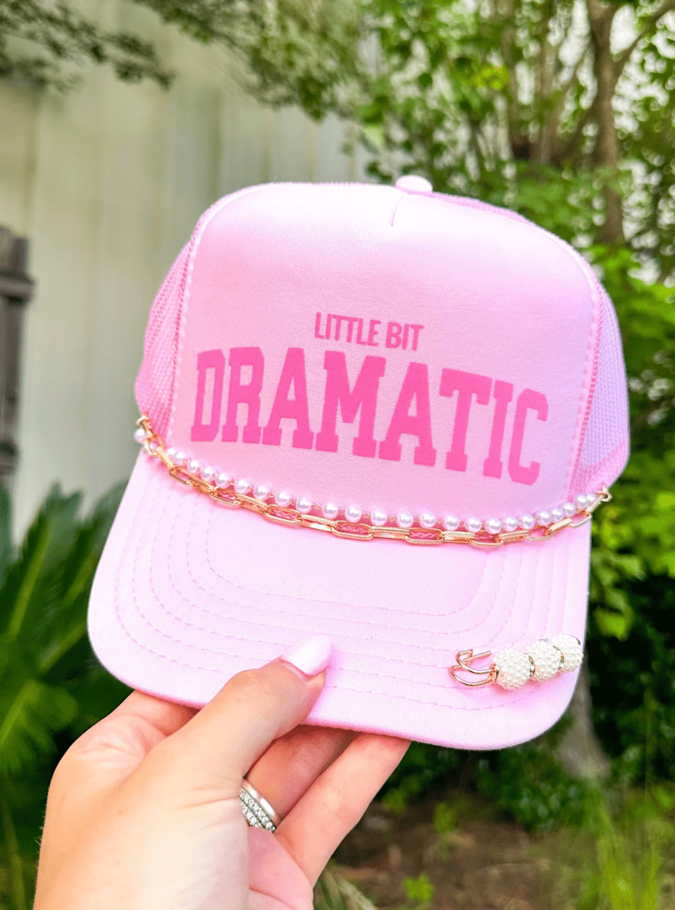 Little Bit Dramatic Light Pink Trucker