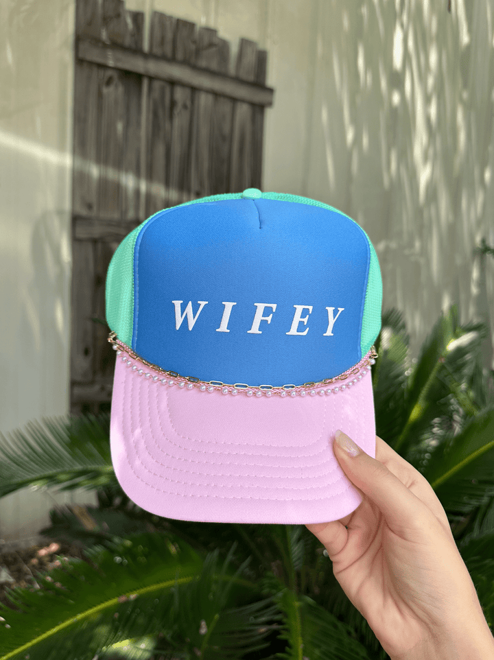 Wifey Multi Trucker Hat (Carolina Blue)
