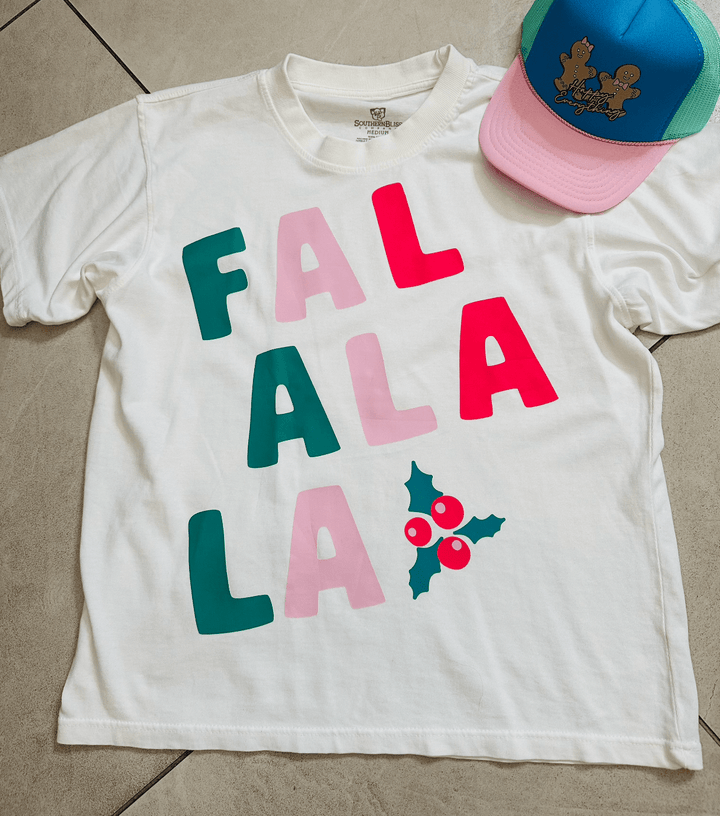 FaLaLa White Mock Tee