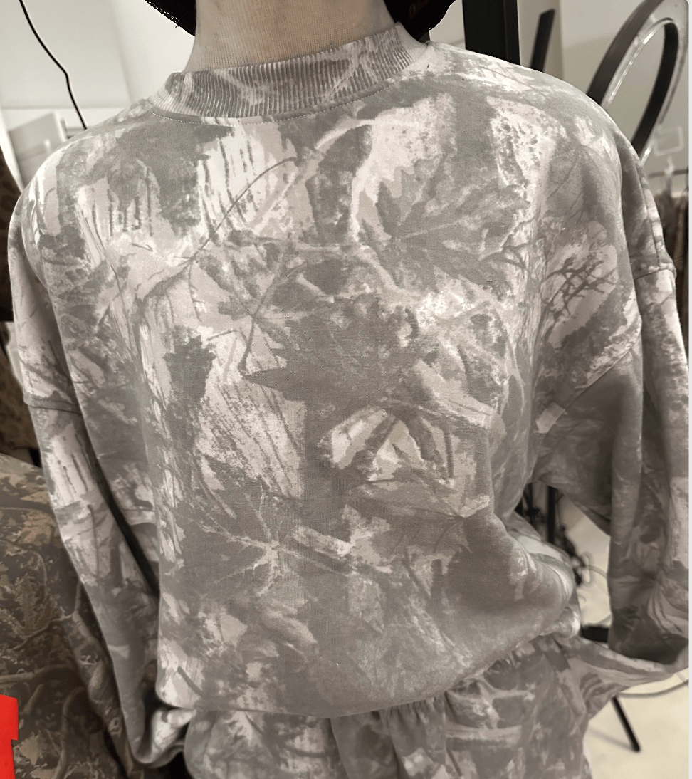 PREBOOK: White Wash Camo Crew Sweatshirt