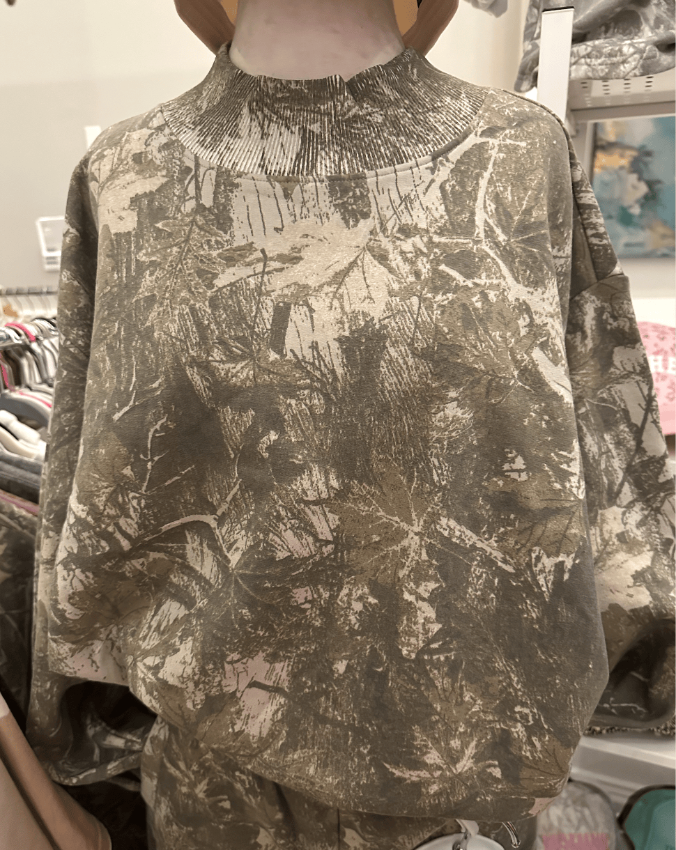 PREBOOK: Vintage Camo Mock Sweatshirt