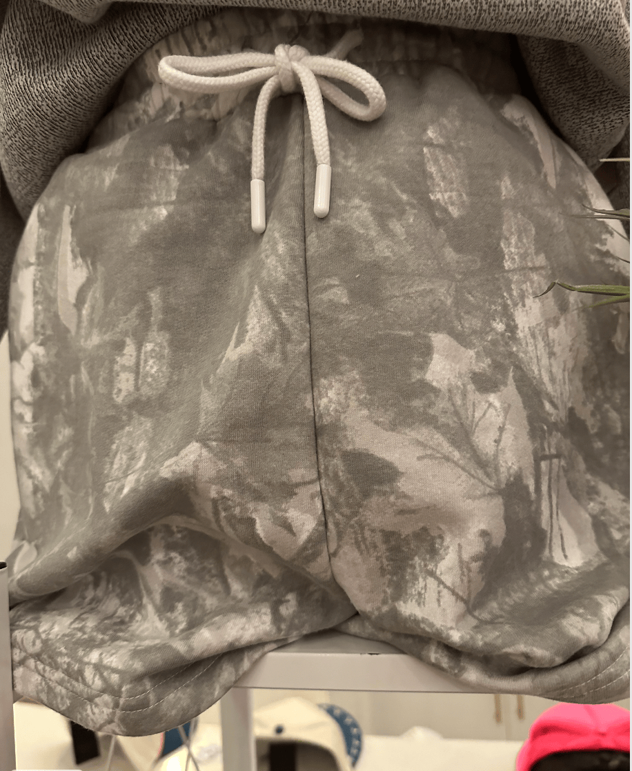 PREBOOK: White Wash Camo Fleece Shorts
