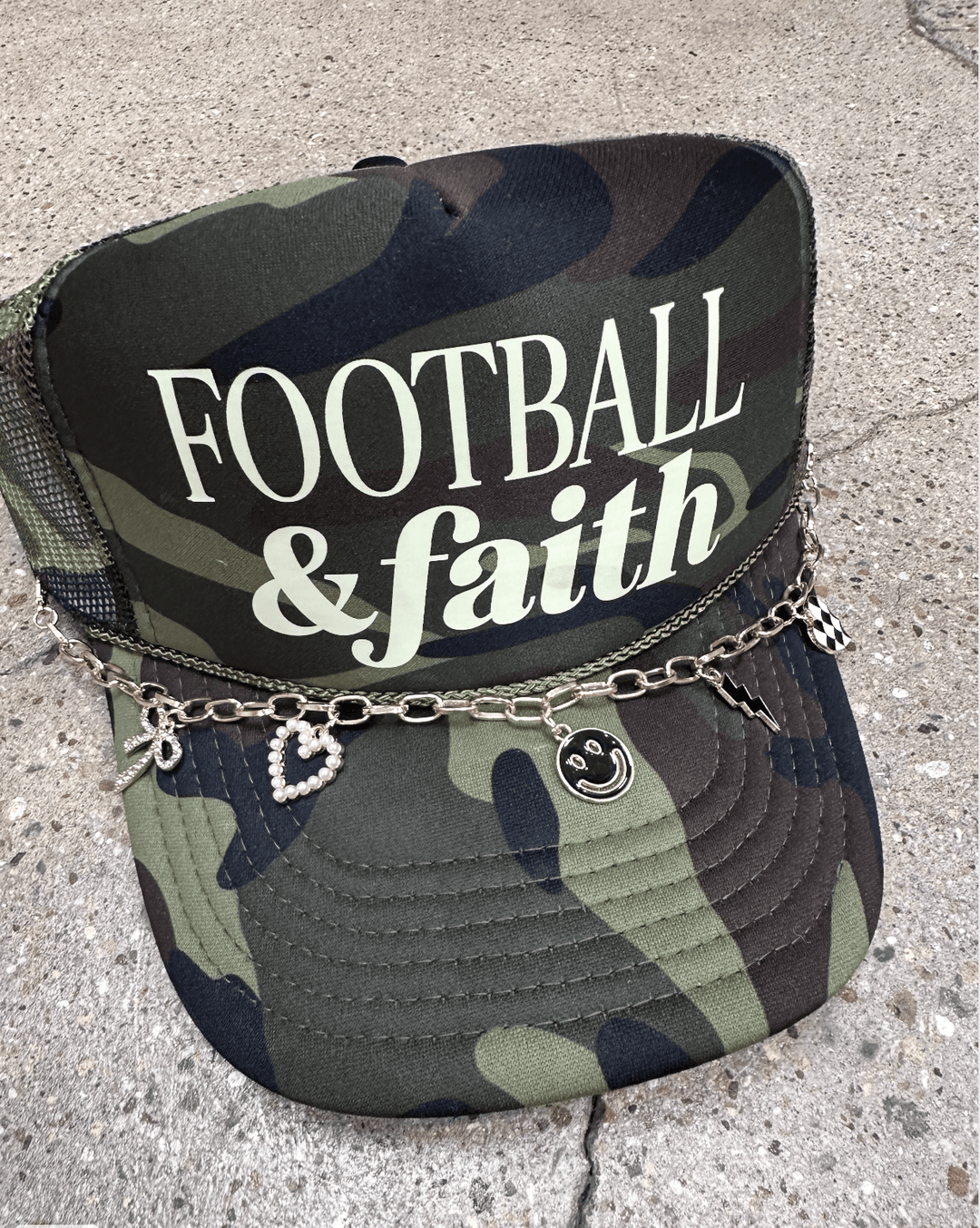 Football and Faith Camo Trucker