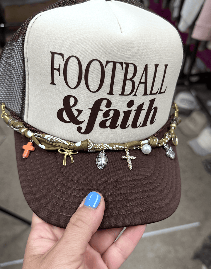 Football and Faith Tan/Brown Trucker