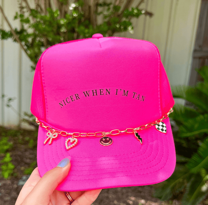 Nicer When I'm Tan Hot Pink Trucker Hat