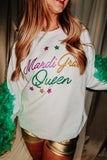 Mardi Gras Queen White Sweatshirt