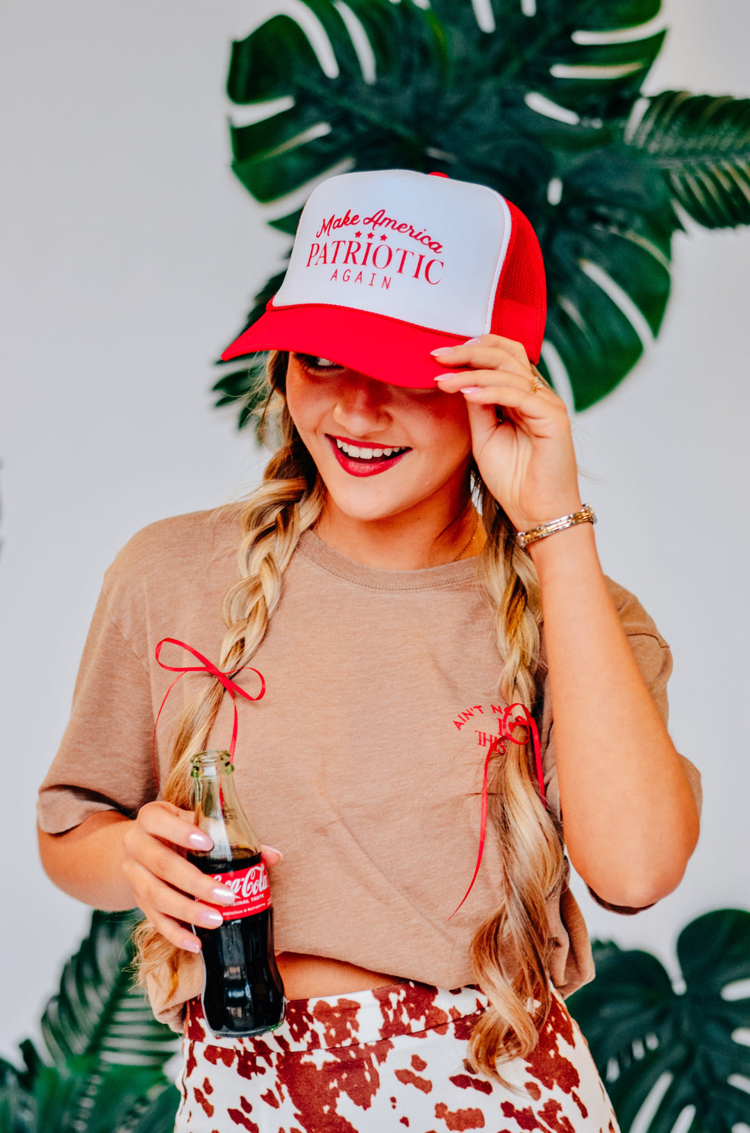 Make America Patriotic Again Red White Trucker Hat