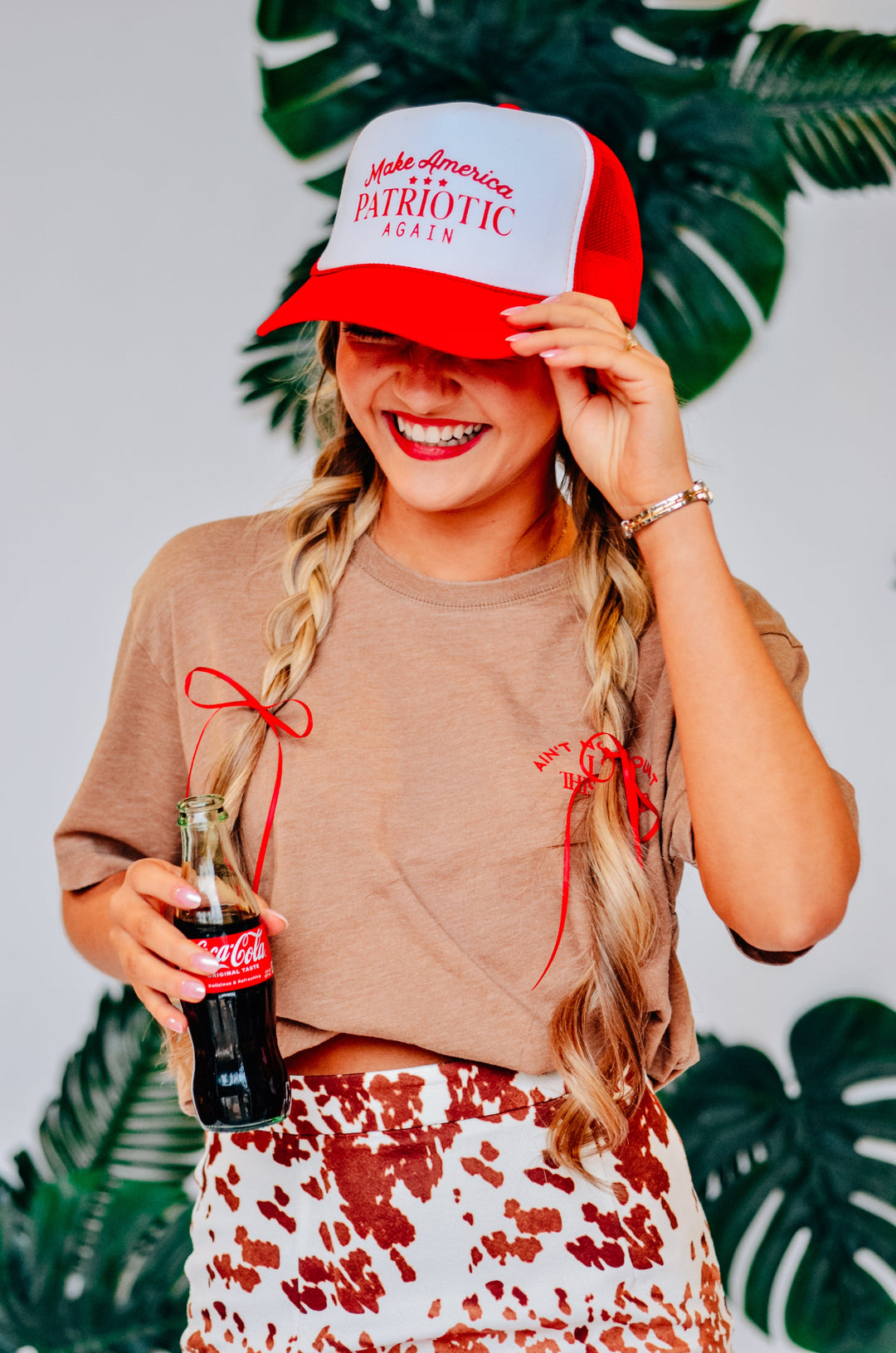 Make America Patriotic Again Red White Trucker Hat