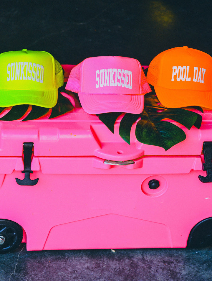 Pool Day Neon Green Trucker Hat